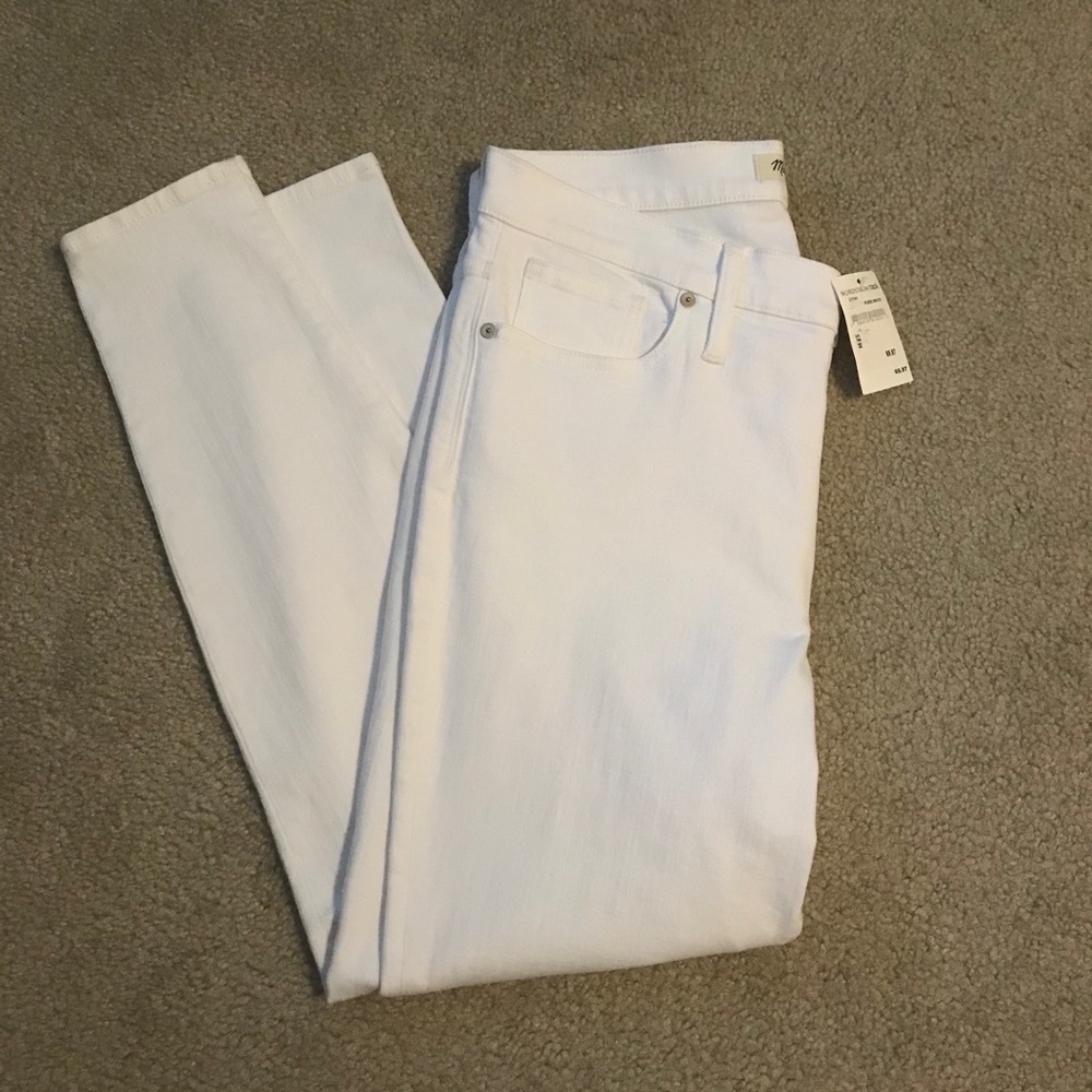 NWT! Madewell 9” Mid-Rise Skinny Jeans Pure White